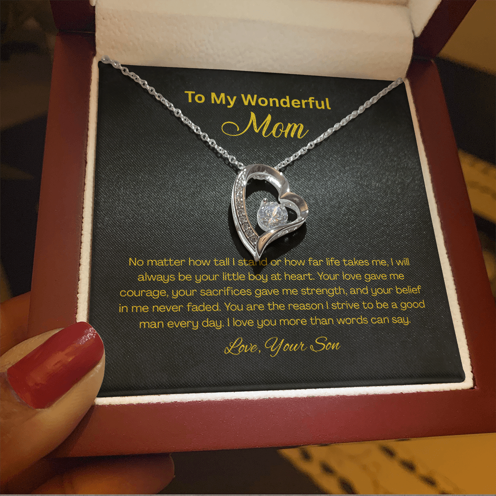 Forever Love Heart Necklace for Mom – Son to Mom Gift