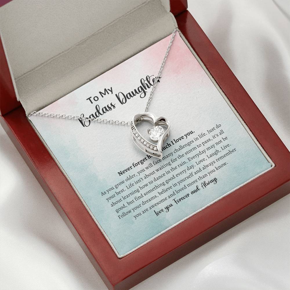 To My Badass Daughter Forever Love Necklace