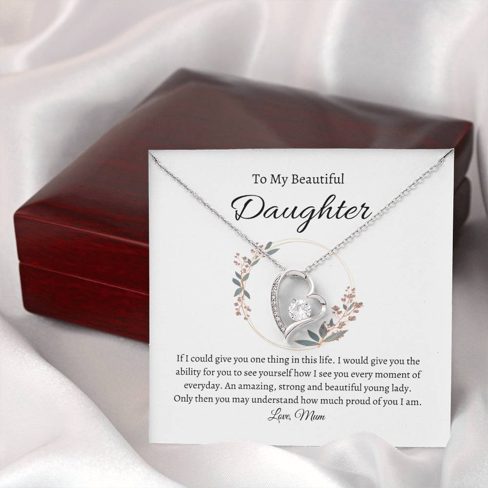 To My Beautiful Daughter Forever Love Necklace