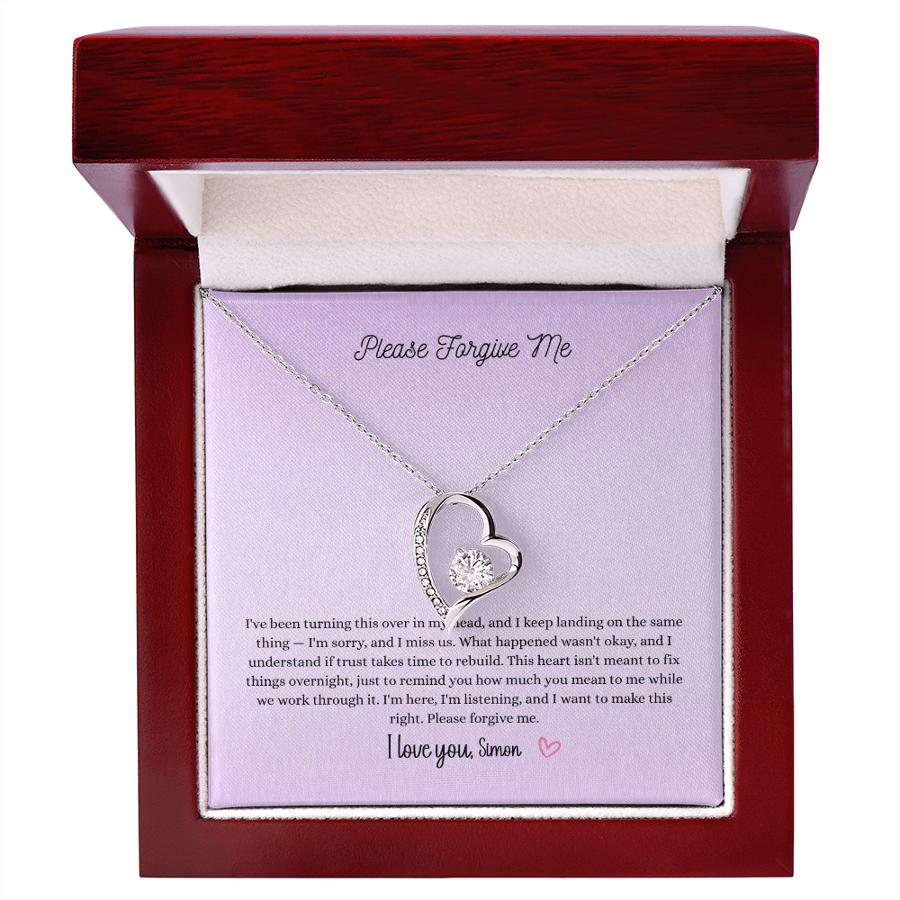 Please Forgive Me Forever Love Necklace – Apology Gift for Her