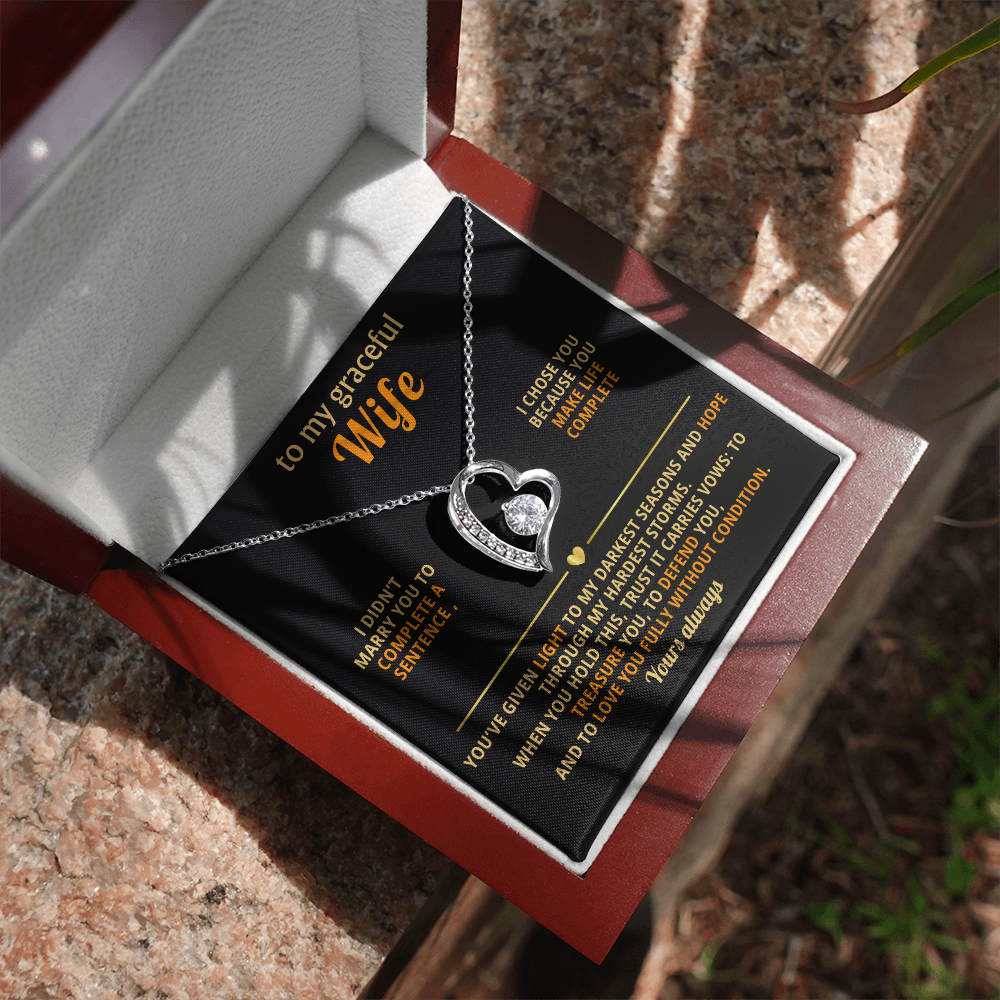 To My Graceful Wife Forever Love Necklace