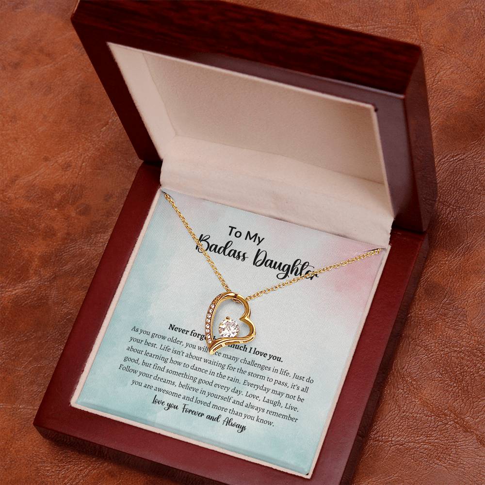 To My Badass Daughter Forever Love Necklace