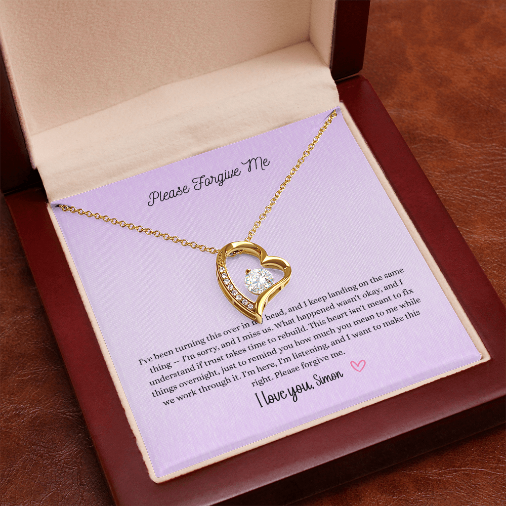 Please Forgive Me Forever Love Necklace – Apology Gift for Her
