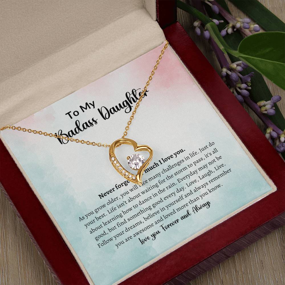 To My Badass Daughter Forever Love Necklace