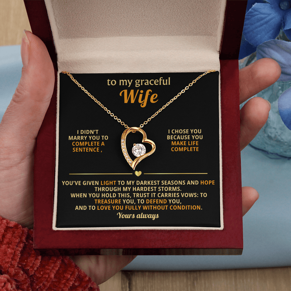 To My Graceful Wife Forever Love Necklace