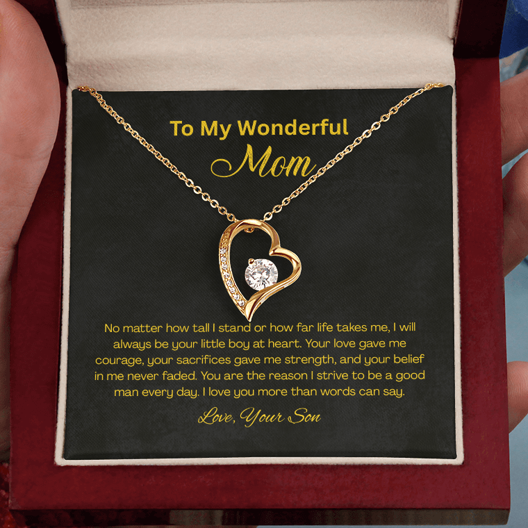 Forever Love Heart Necklace for Mom – Son to Mom Gift