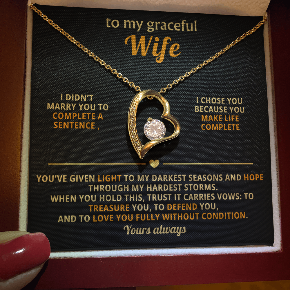 To My Graceful Wife Forever Love Necklace