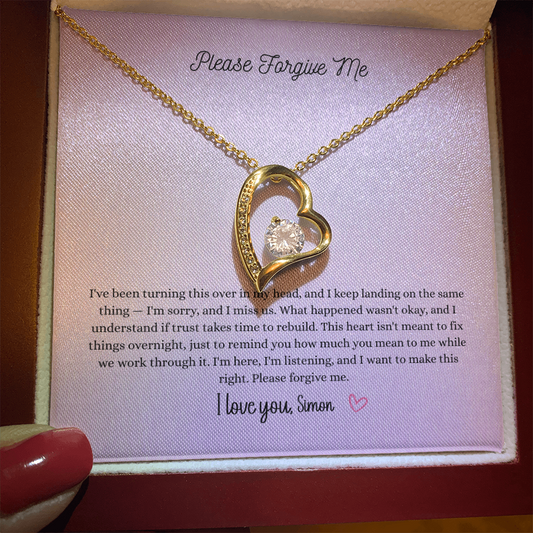 Please Forgive Me Forever Love Necklace – Apology Gift for Her