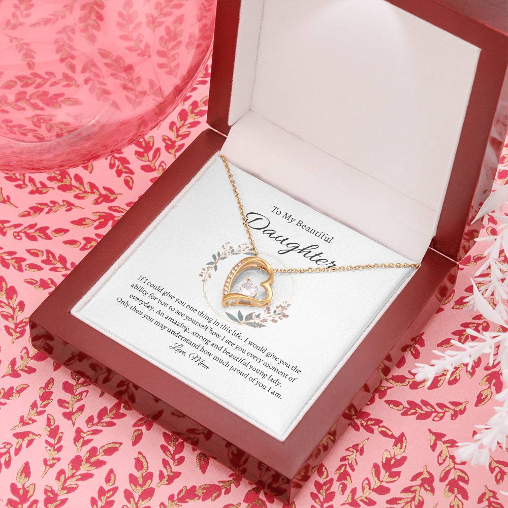 To My Beautiful Daughter Forever Love Necklace