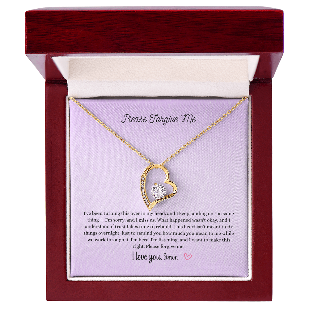 Please Forgive Me Forever Love Necklace – Apology Gift for Her