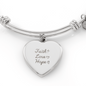 Engraved Luxury Heart Bangle Bracelet – Personalized Faith, Love &; Hope Jewelry Gift