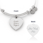 Engraved Luxury Heart Bangle Bracelet – Personalized Faith, Love &; Hope Jewelry Gift