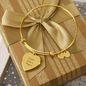 Engraved Luxury Heart Bangle Bracelet – Personalized Faith, Love &; Hope Jewelry Gift