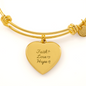 Engraved Luxury Heart Bangle Bracelet – Personalized Faith, Love &; Hope Jewelry Gift