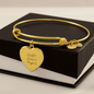 Engraved Luxury Heart Bangle Bracelet – Personalized Faith, Love &; Hope Jewelry Gift
