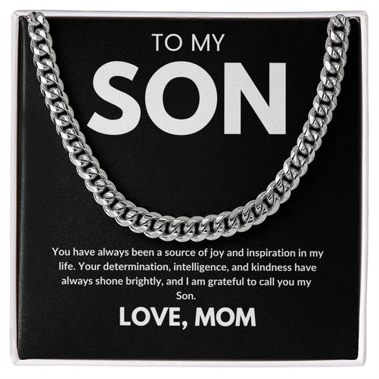 To My Son Cuban Link Chain