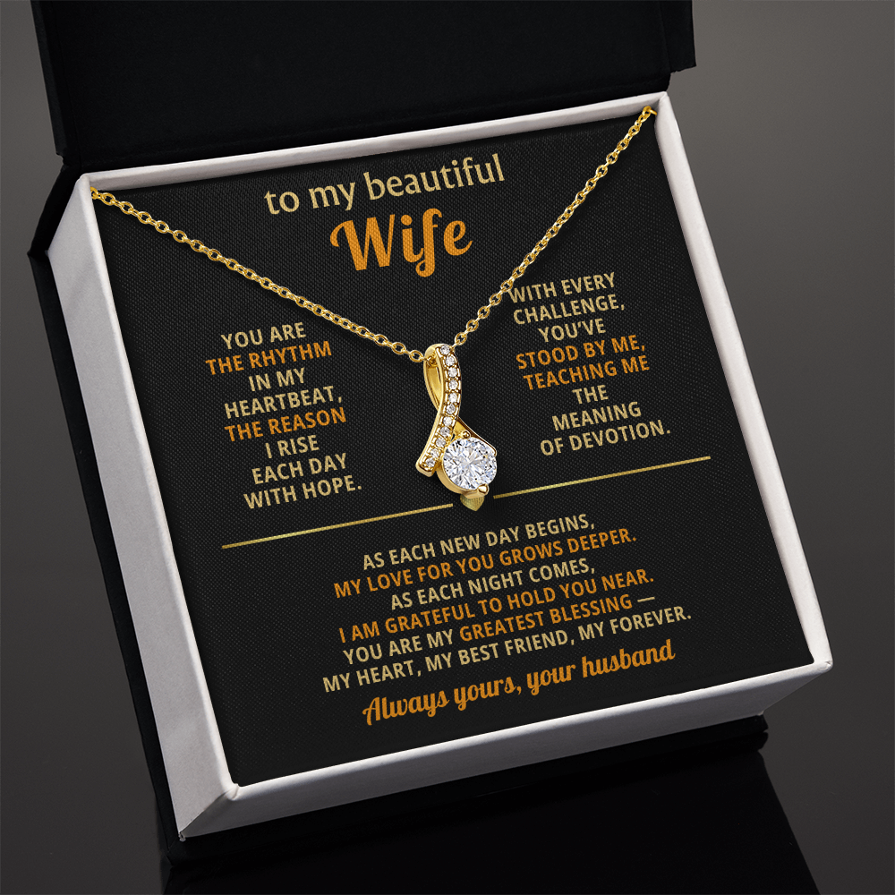 Alluring Beauty Ribbon Pendant Necklace – A Gift She’ll Treasure
