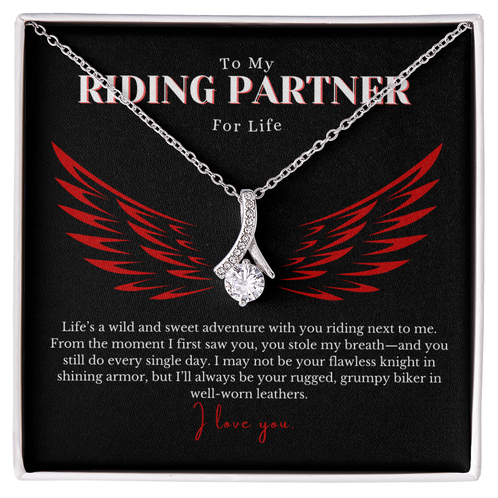 Alluring Beauty Necklace – Romantic Gift for Biker’s Wife, Heartfelt Love Message