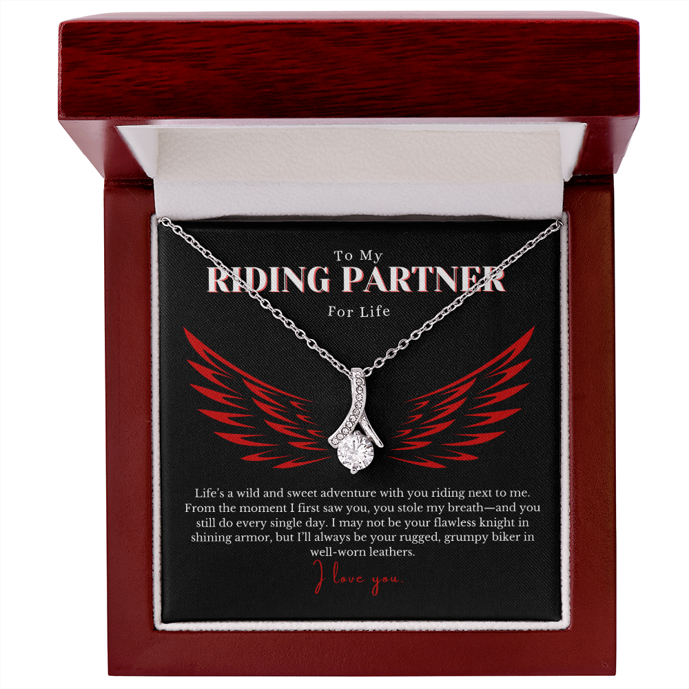 Alluring Beauty Necklace – Romantic Gift for Biker’s Wife, Heartfelt Love Message