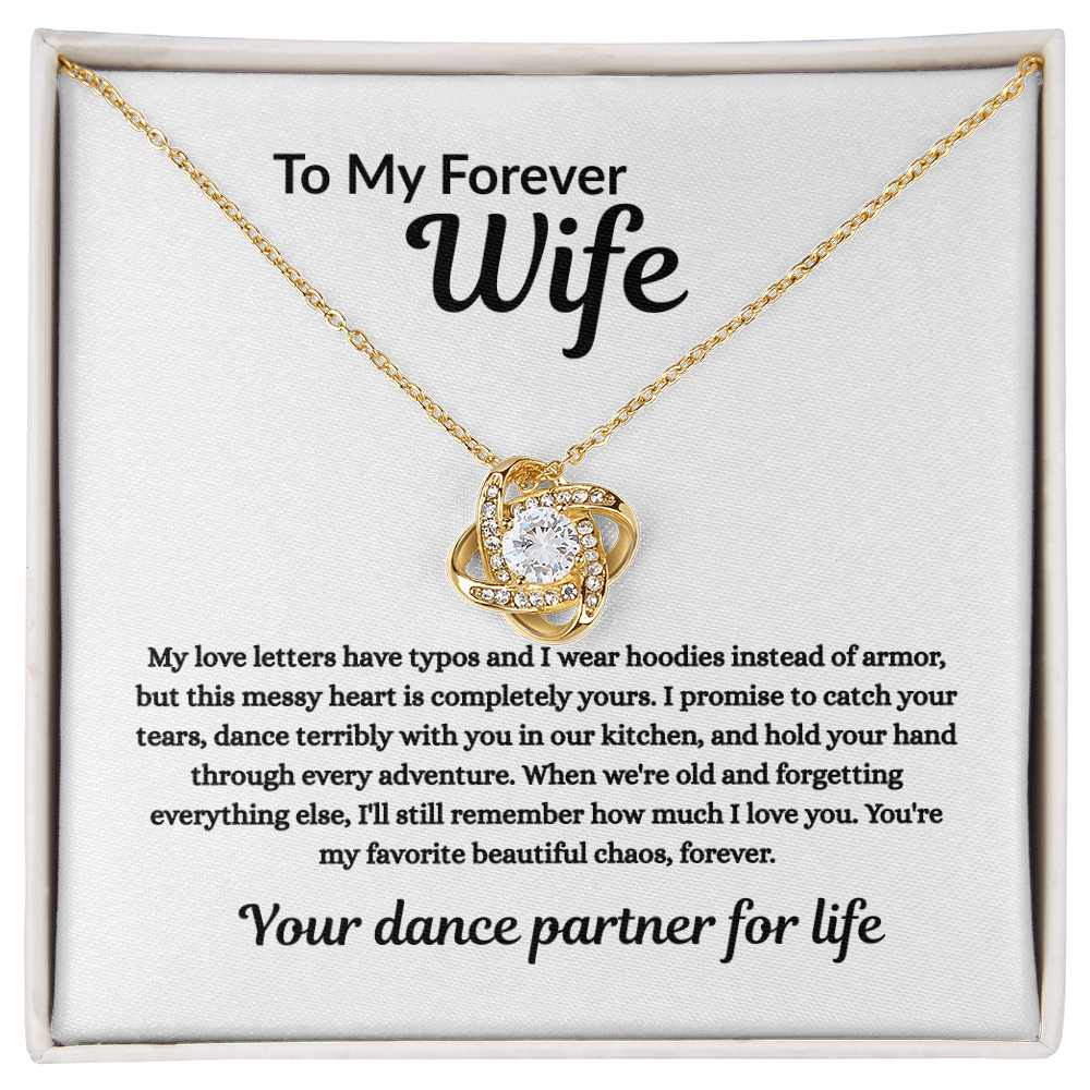 To My Forever Wife – Love Knot Necklace with Sentimental Message Card