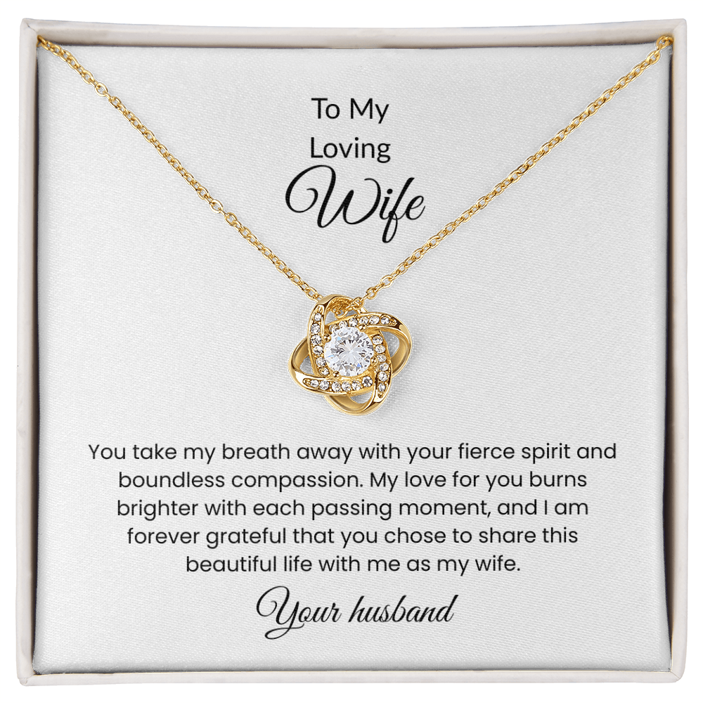 To My Loving Wife Love Knot Necklace  – Symbol of Eternal Bond