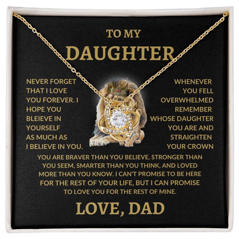 "To My Daughter" Necklace – A Timeless Gift of Love and EncouragementLove Knot