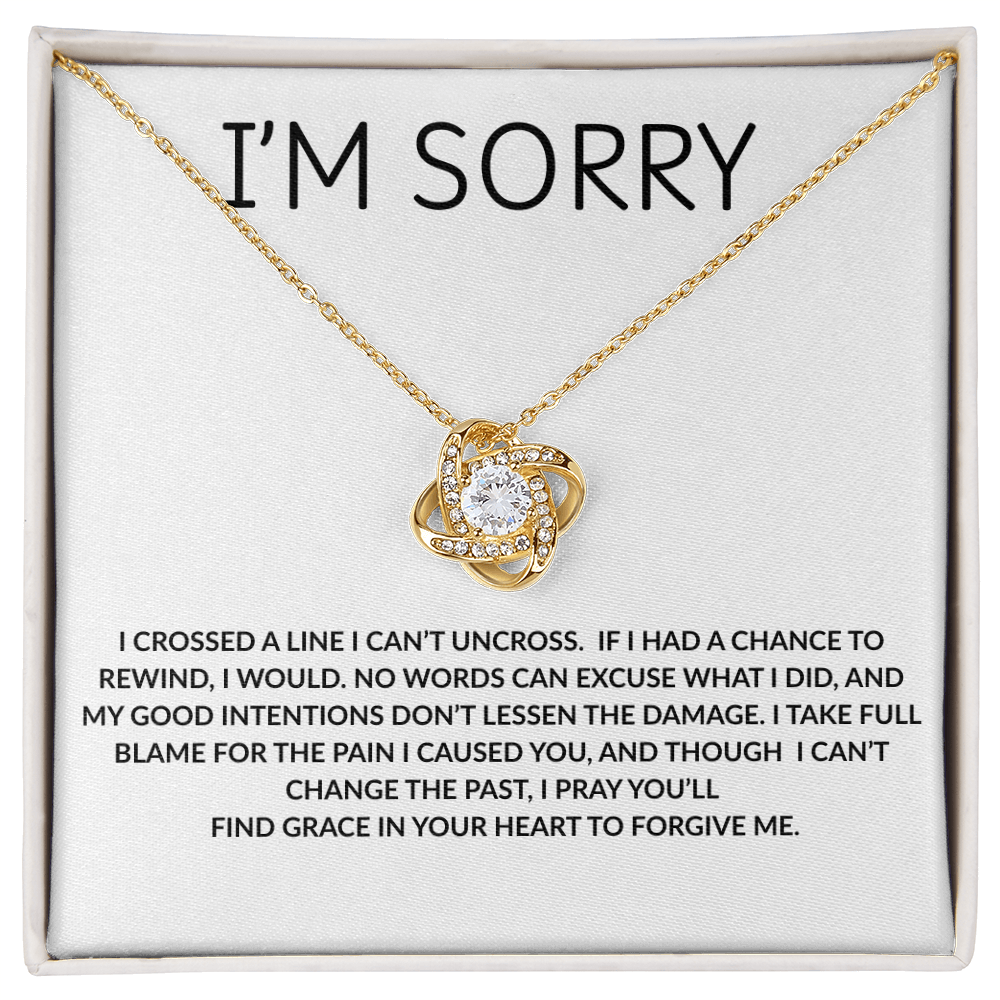 Elegant I’m Sorry Love Knot Necklace – Heartfelt Apology Gift