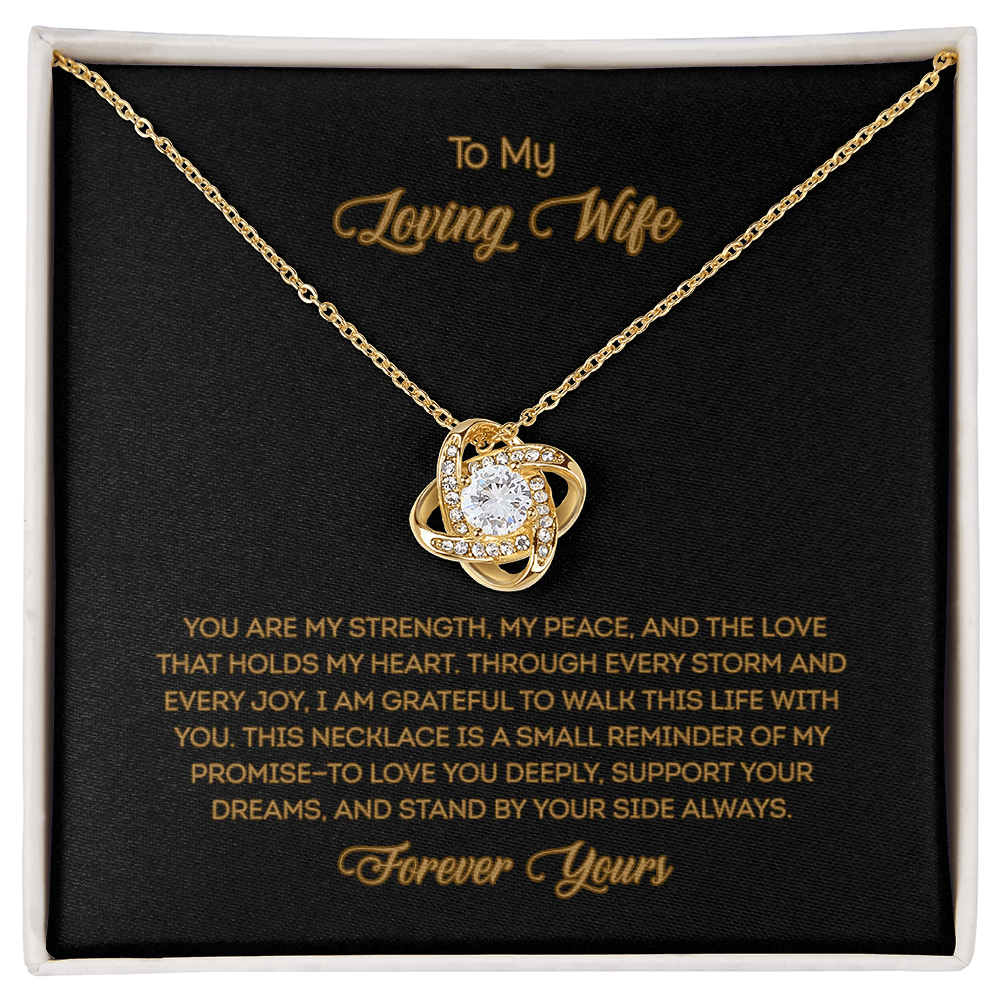 To My Loving Wife Love Knot Necklace Romantic Gift