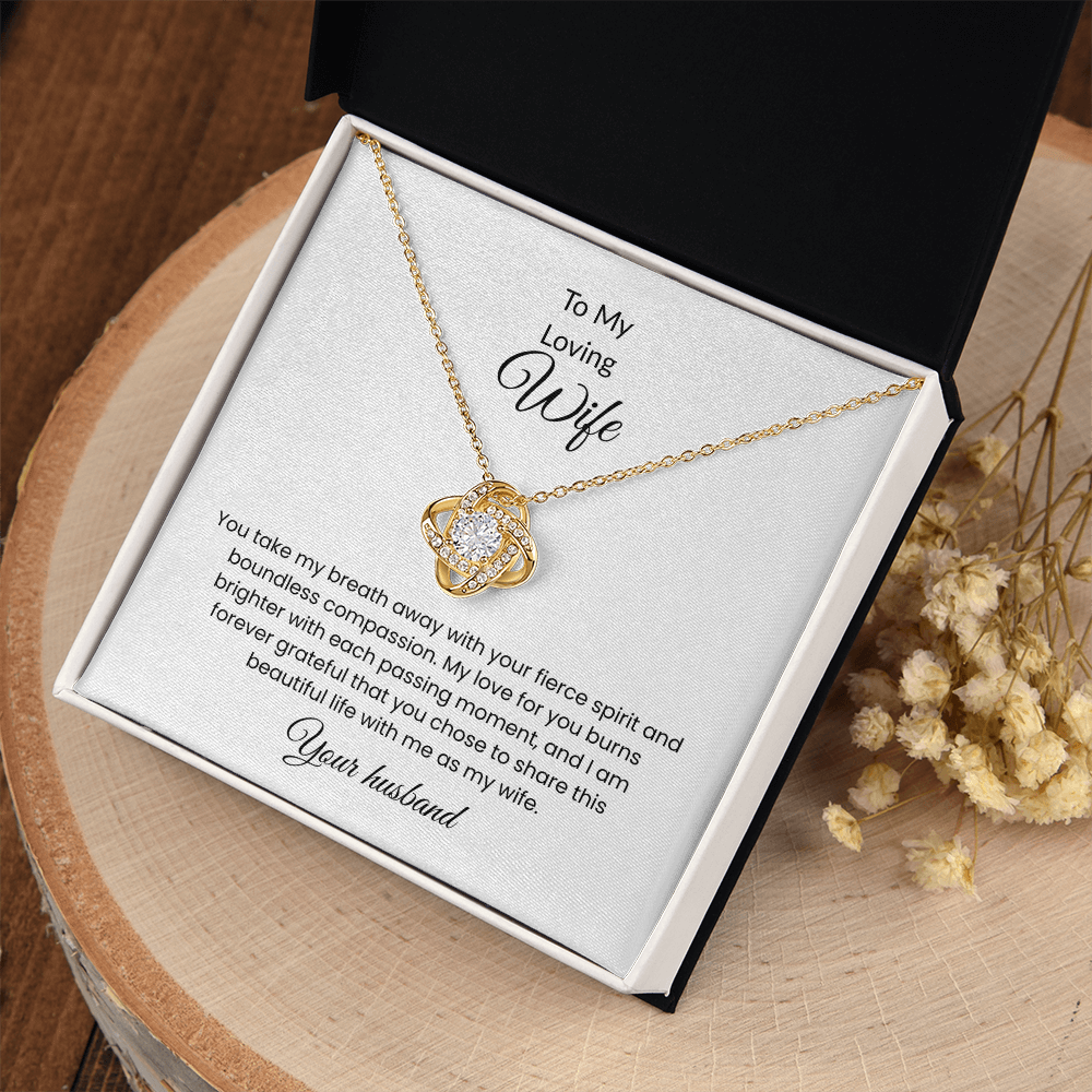To My Loving Wife Love Knot Necklace  – Symbol of Eternal Bond