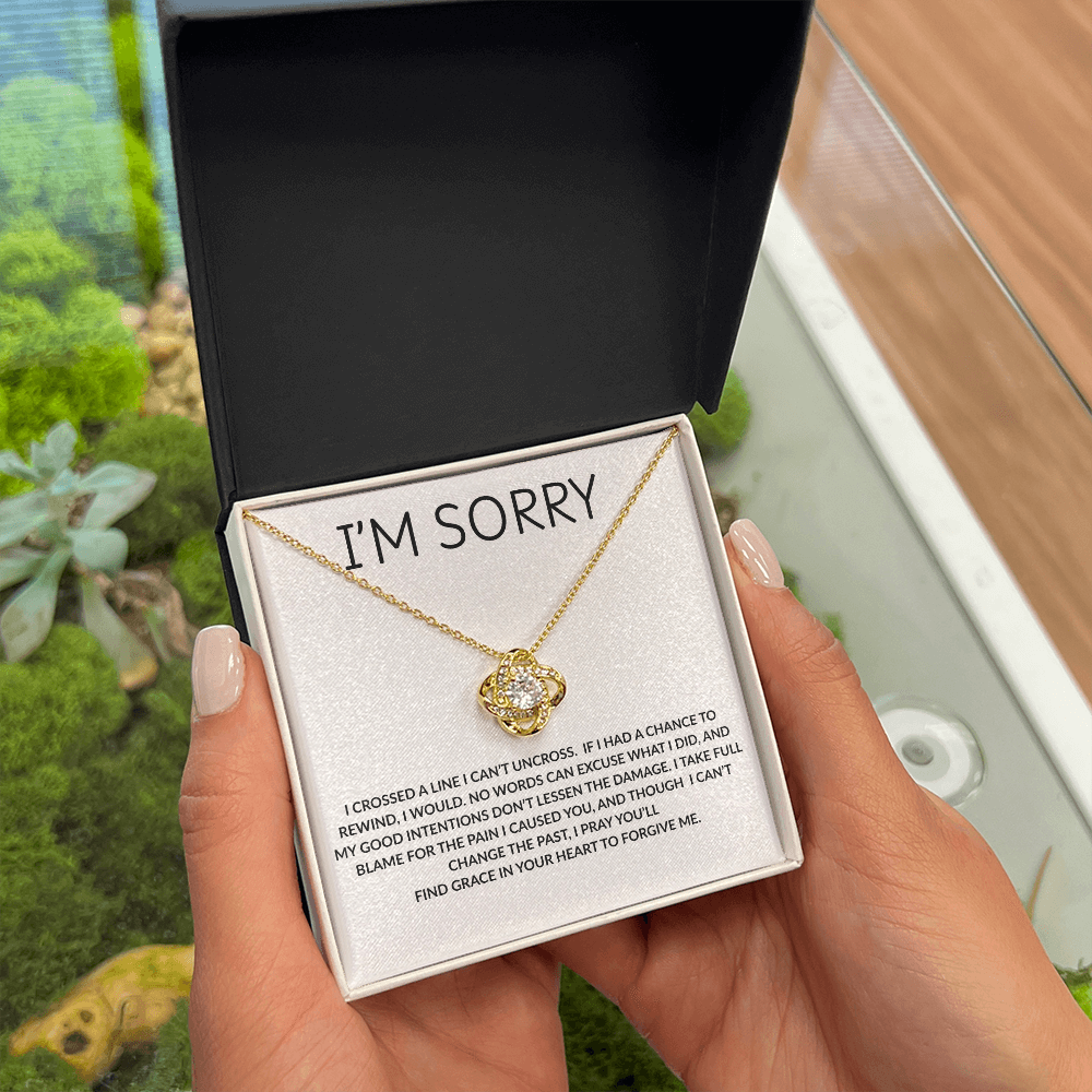 Elegant I’m Sorry Love Knot Necklace – Heartfelt Apology Gift