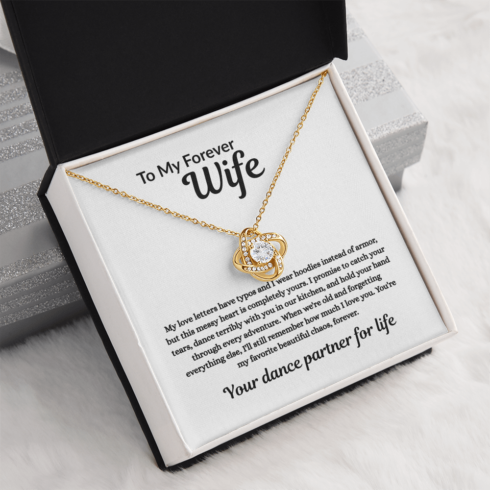 To My Forever Wife – Love Knot Necklace with Sentimental Message Card