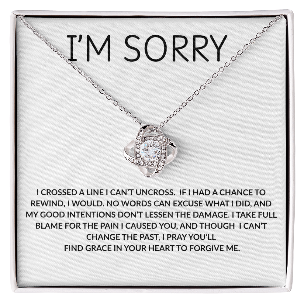 Elegant I’m Sorry Love Knot Necklace – Heartfelt Apology Gift