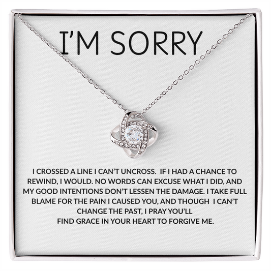 Elegant I’m Sorry Love Knot Necklace – Heartfelt Apology Gift