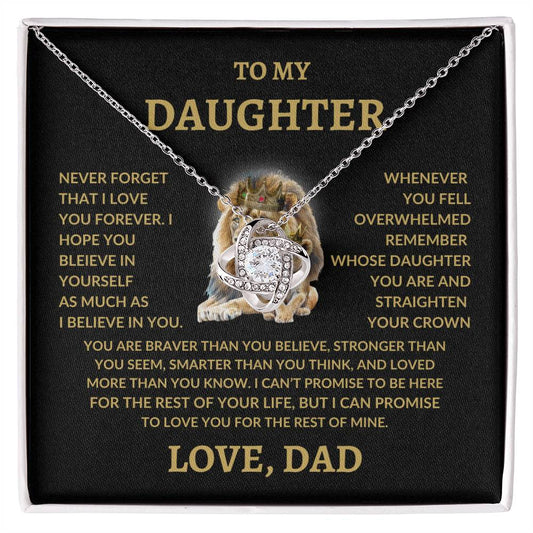 "To My Daughter" Necklace – A Timeless Gift of Love and EncouragementLove Knot