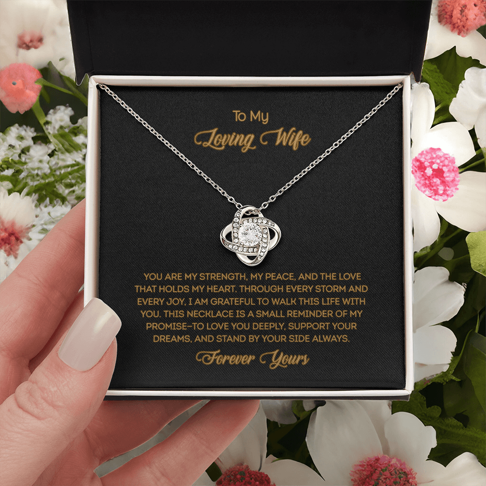 To My Loving Wife Love Knot Necklace Romantic Gift