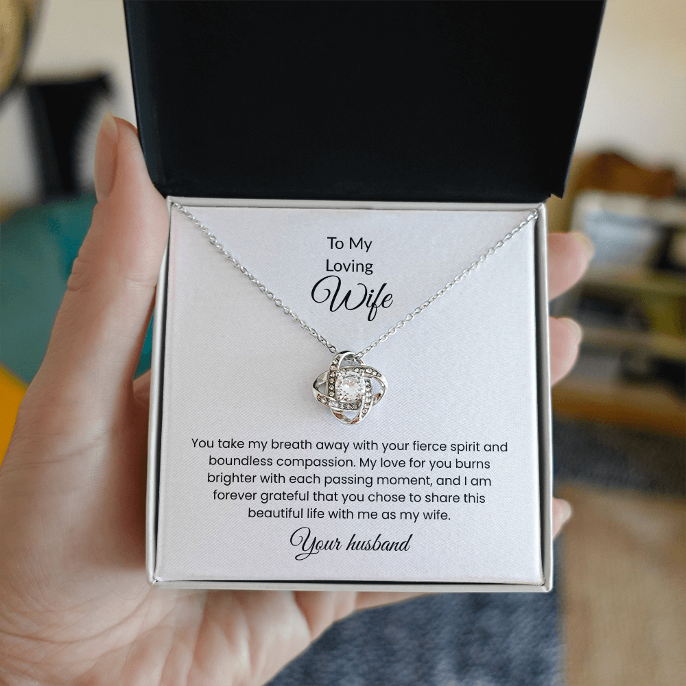 To My Loving Wife Love Knot Necklace  – Symbol of Eternal Bond