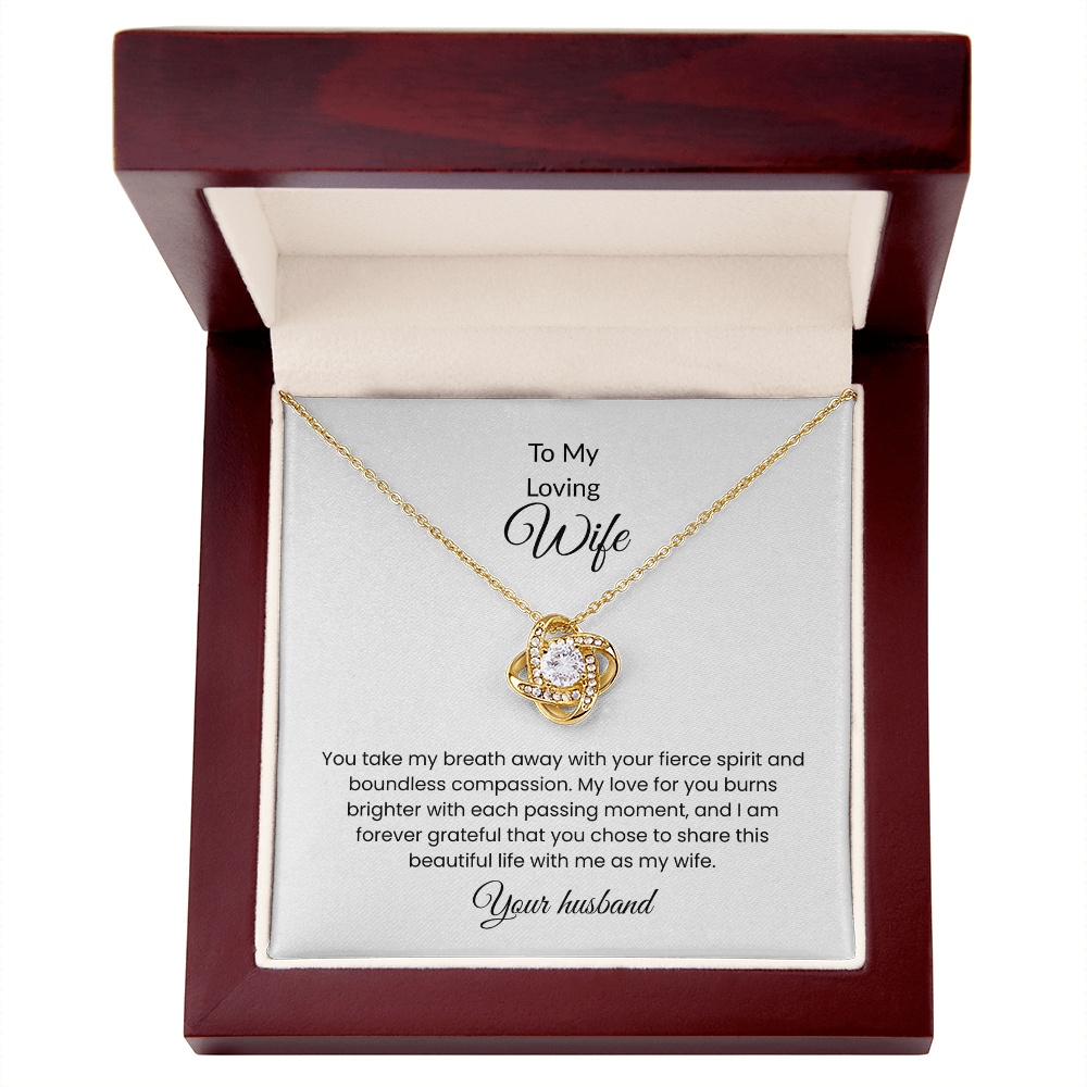 To My Loving Wife Love Knot Necklace  – Symbol of Eternal Bond