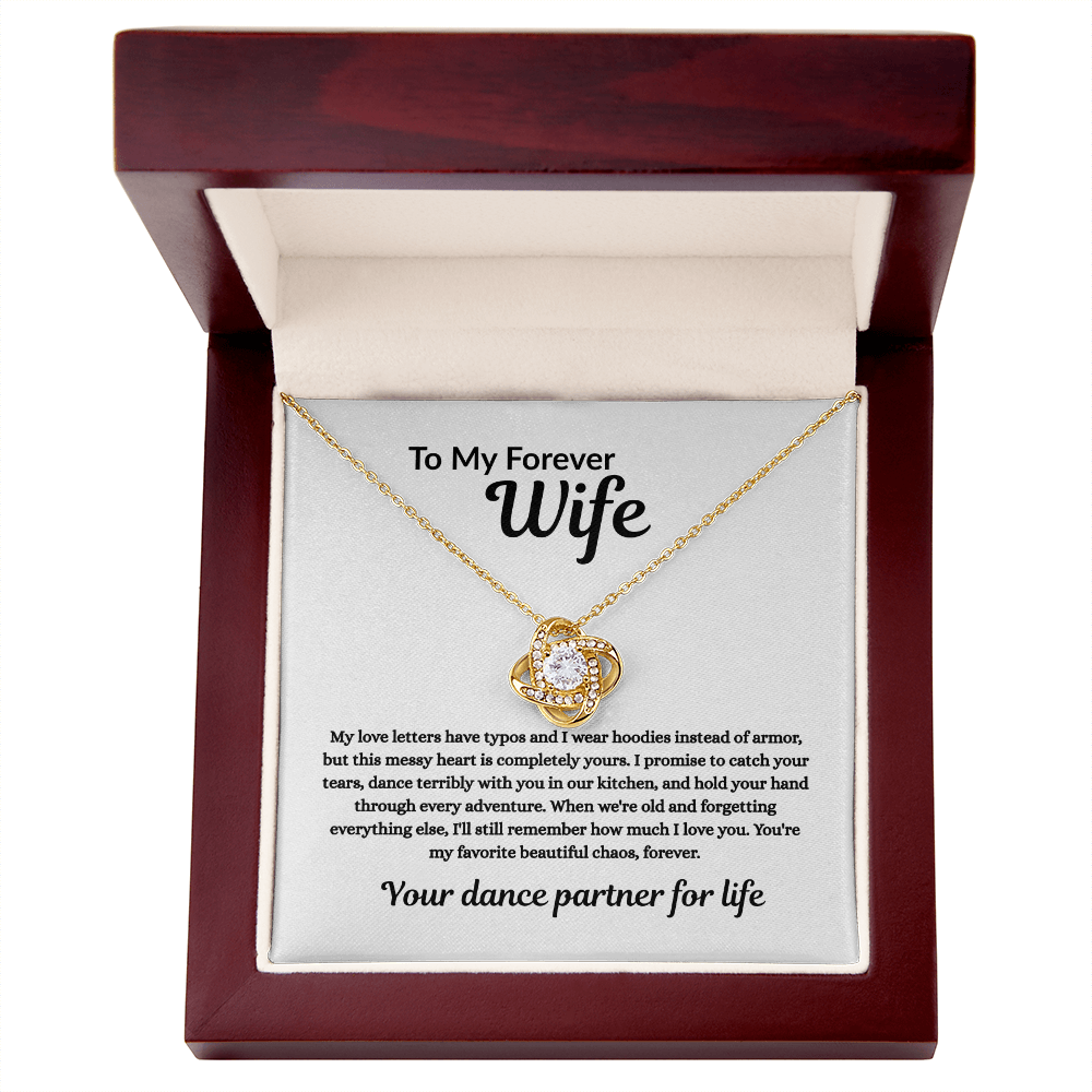 To My Forever Wife – Love Knot Necklace with Sentimental Message Card