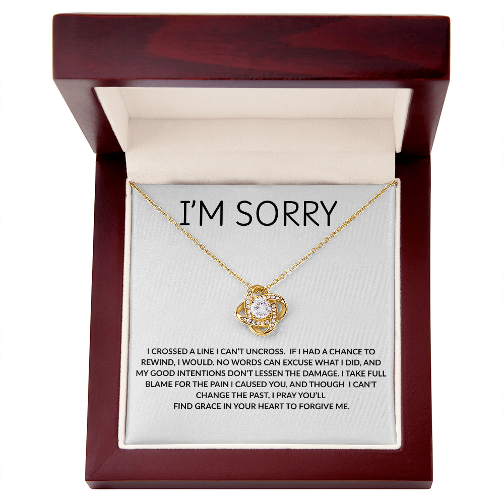 Elegant I’m Sorry Love Knot Necklace – Heartfelt Apology Gift