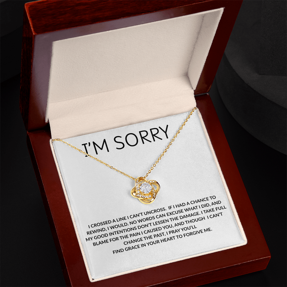 Elegant I’m Sorry Love Knot Necklace – Heartfelt Apology Gift