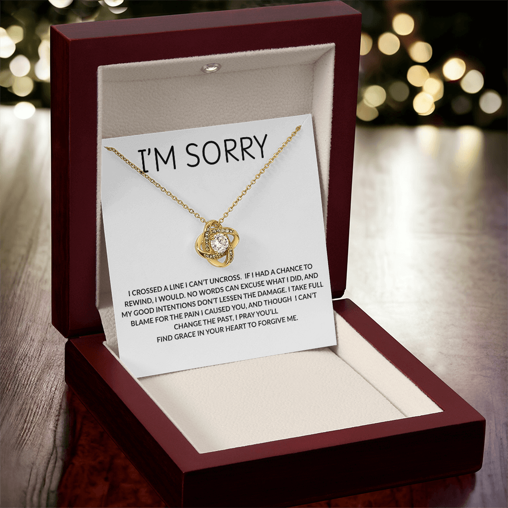 Elegant I’m Sorry Love Knot Necklace – Heartfelt Apology Gift