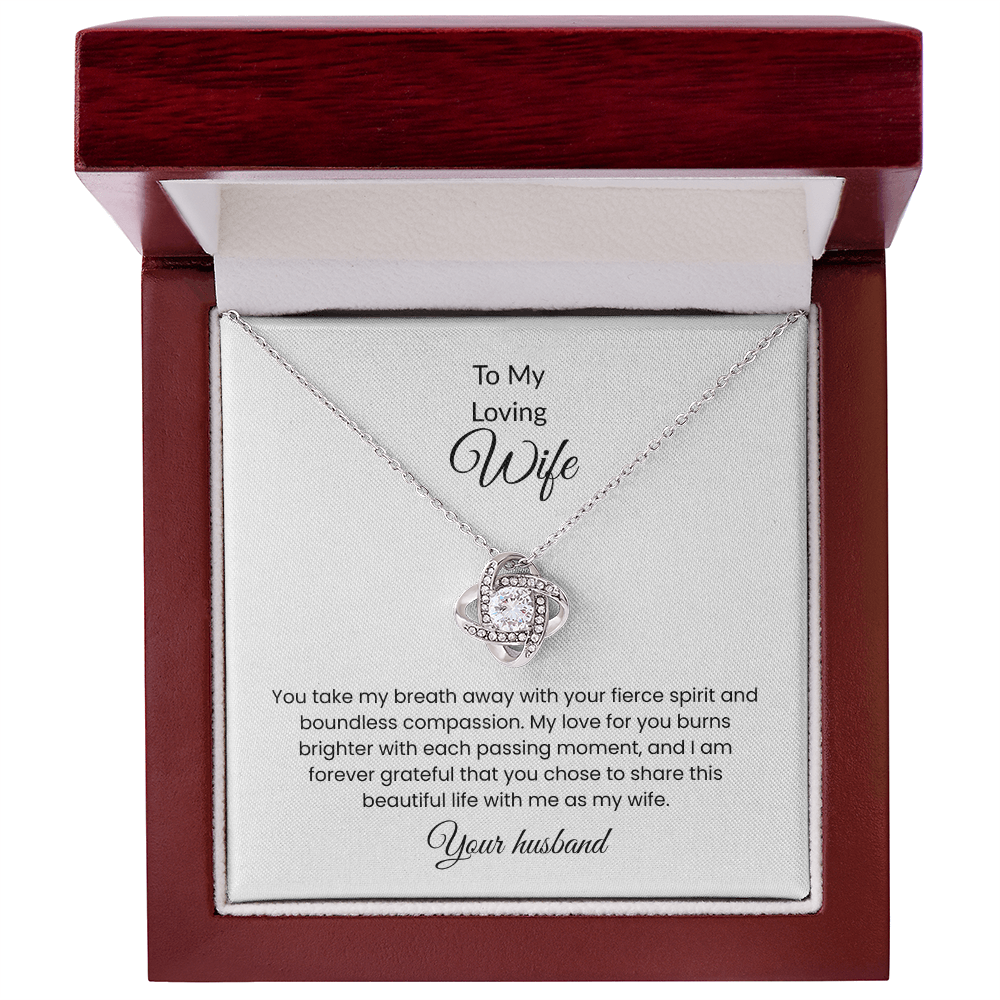 To My Loving Wife Love Knot Necklace  – Symbol of Eternal Bond