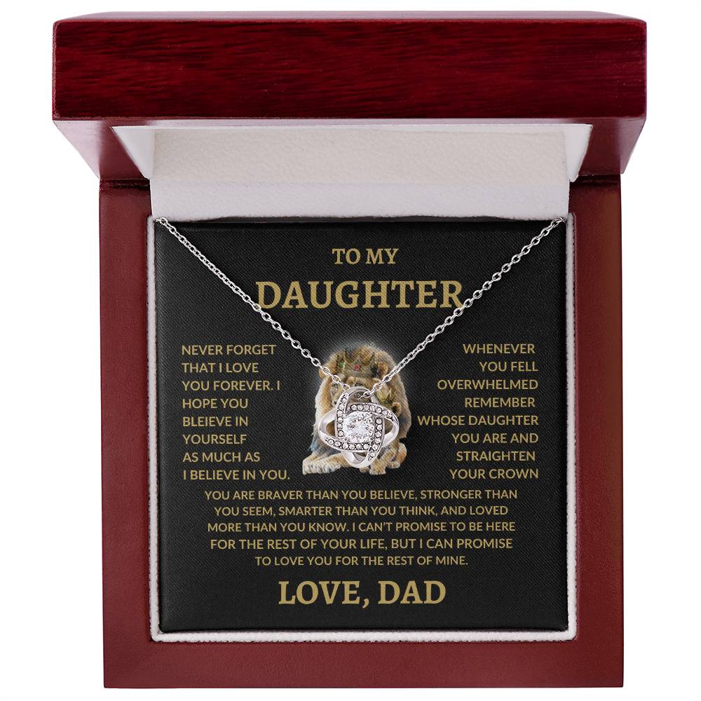 "To My Daughter" Necklace – A Timeless Gift of Love and EncouragementLove Knot