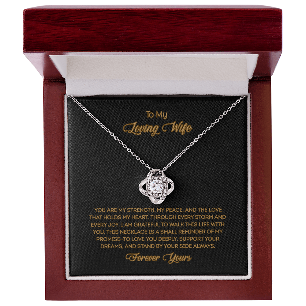 To My Loving Wife Love Knot Necklace Romantic Gift