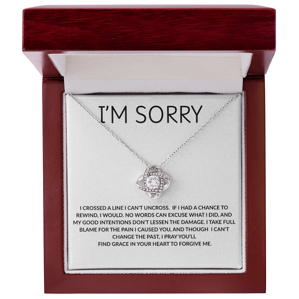 Elegant I’m Sorry Love Knot Necklace – Heartfelt Apology Gift