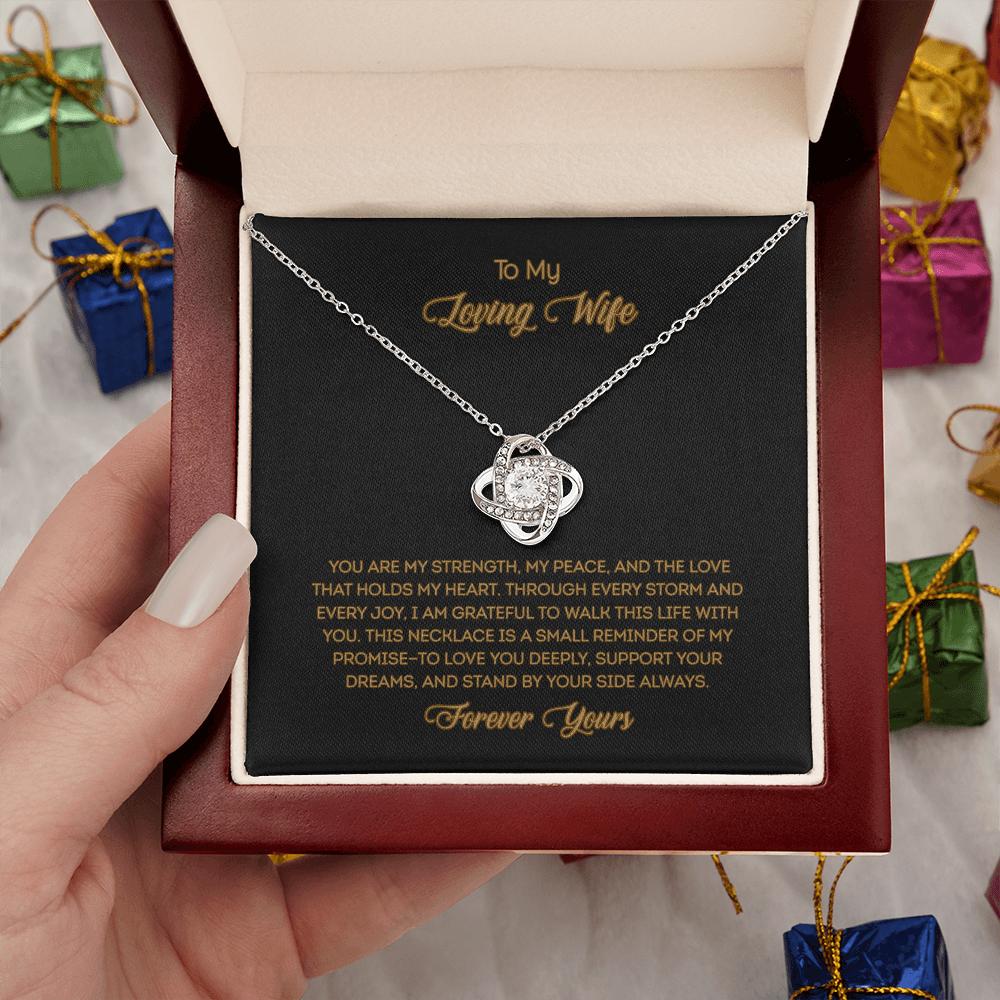 To My Loving Wife Love Knot Necklace Romantic Gift