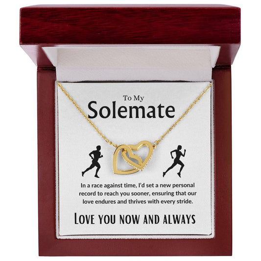 To My Solemate Interlocking Hearts Necklace