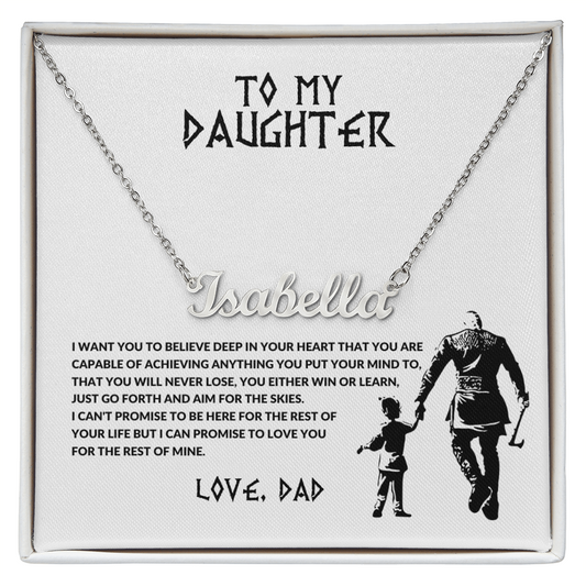 To My Daughter Name Necklace From Dad