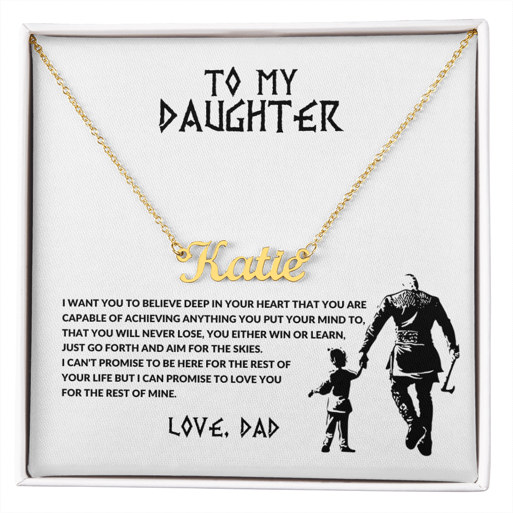 To My Daughter Name Necklace From Dad