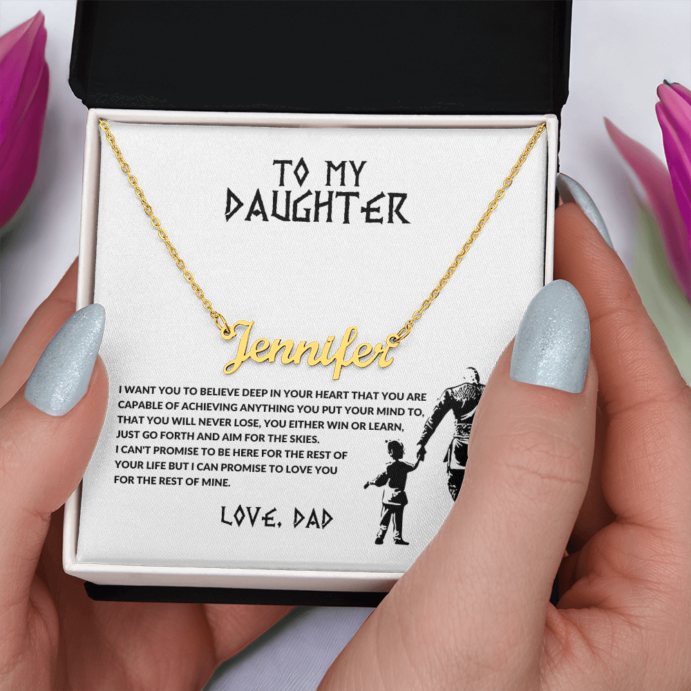 To My Daughter Name Necklace From Dad